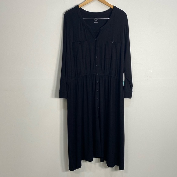 Market & Spruce Lany Knit Shirt Dress Comfy 3X - Picture 1 of 12
